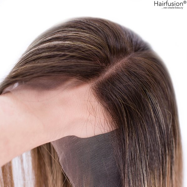 Russische Echthaar Perücke balayage hellbraun -Russian Rhapsody - 45 cm - Lace Front