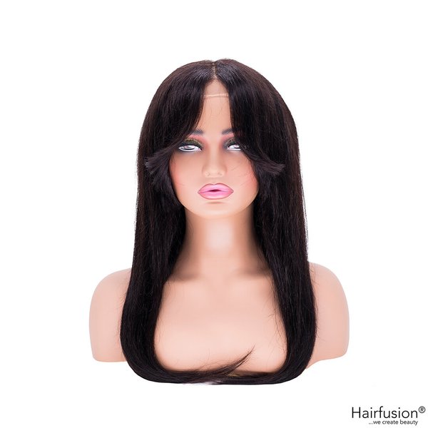 Echthaar Perücke Schwarzbraun - Aphrodite - 50 cm - Lace Front