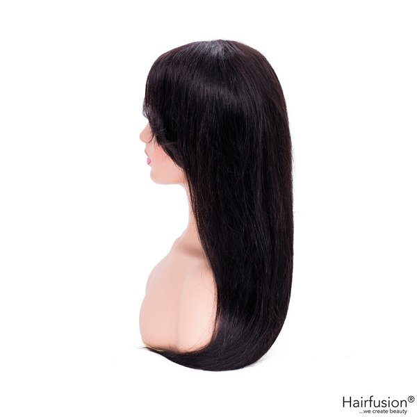 Echthaar Perücke Schwarzbraun - Aphrodite - 50 cm - Lace Front