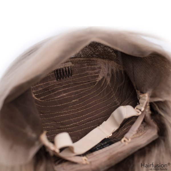 Echthaar Perücke aschblond gesträhnt - The Hair Bob - 25 cm - Lace Front