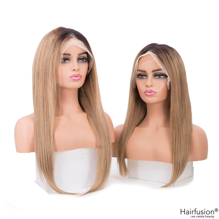 Echthaar Perücke Balayage braun - Macchiato