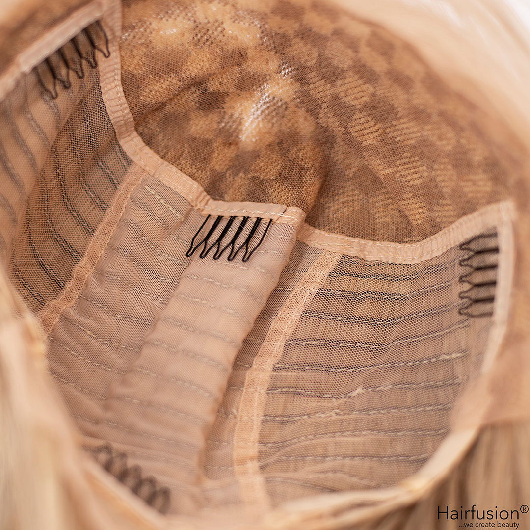 Echthaar Lacefront Perücke beige/blond gesträhnt - BEACH GIRL