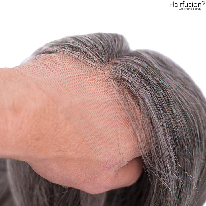 Echthaar Perücke naturgrau - Silver Star